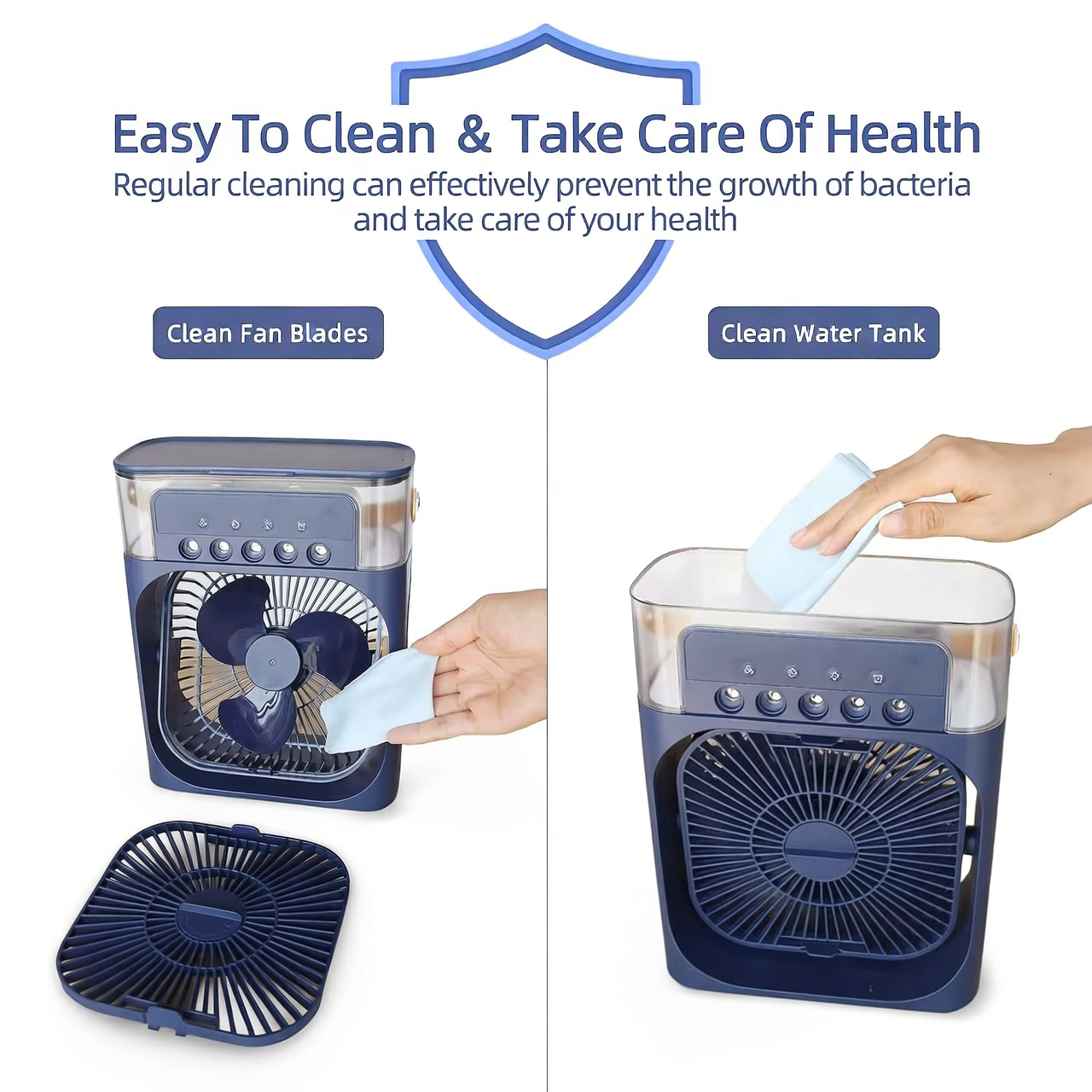 Portable Air Cooler Fan with 7-Color Light – Personal AC Fan