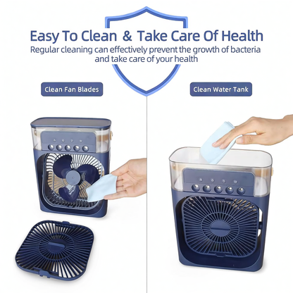 Portable Air Cooler Fan with 7-Color Light – Personal AC Fan