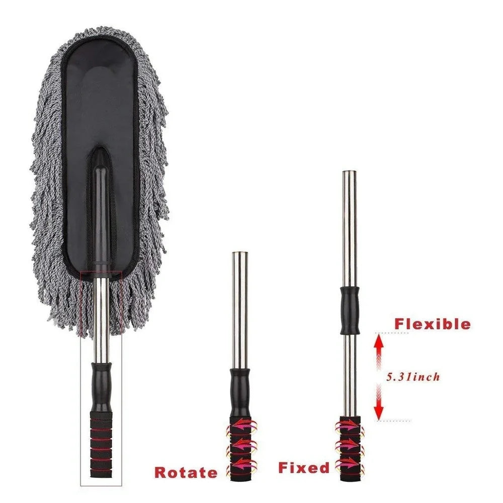 Car Duster Long Retractable Microfiber Wash Brush for Interior Cleaning